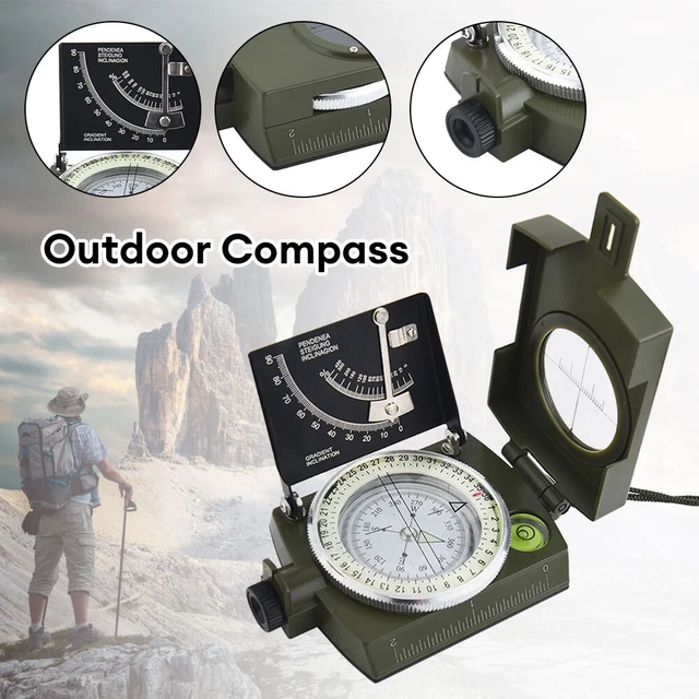 SPORTNEER MILITARY LENSATIC Sighting Camping Compass w/ Carrying Bag