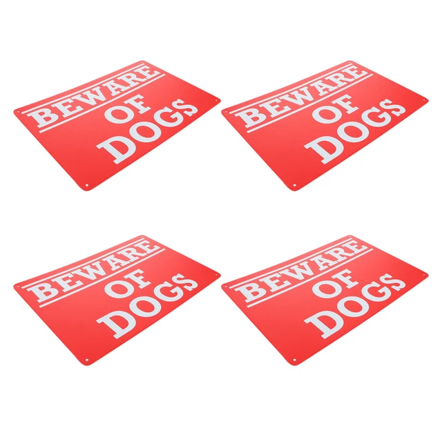 4 piezas Cuidado Perros Signo Perro Atención Colgante Board Vintage