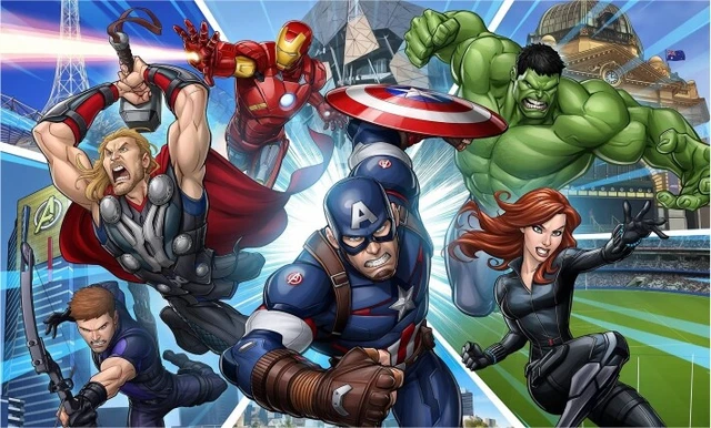 Fototapete, Tapete Marvel Avengers Team Bei - Kostenloser