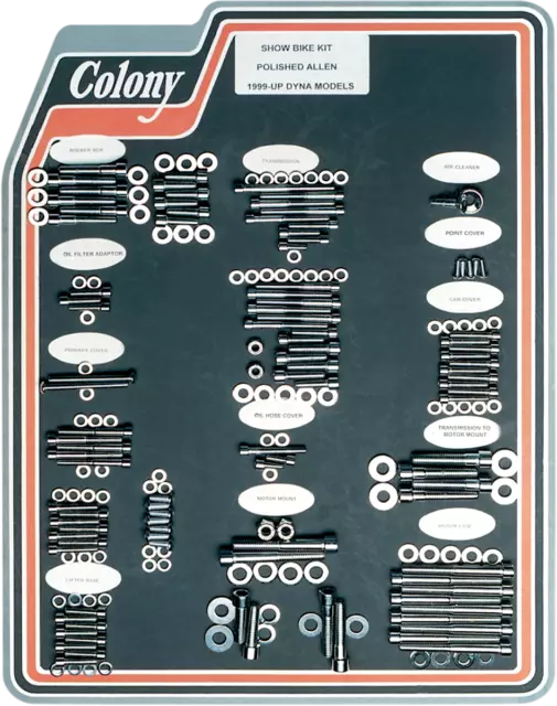 COLONY - 1000P - Bolt Kit - Motor Transmission - Polished - Dyna