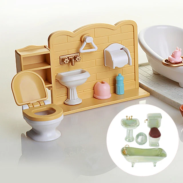 4 Ensembles Miniatures Bureau Et Chaise D'École - Décoration Maison De Poupée, Mobilier Réaliste, Plastique