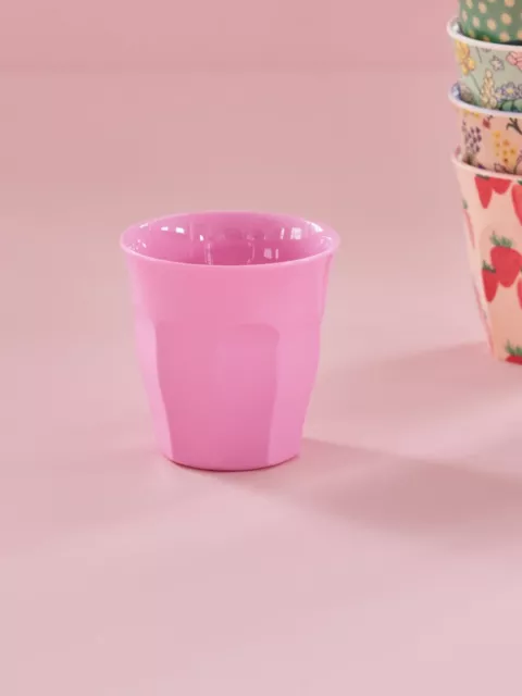 RICE Melamine cup in pink - combined postage available