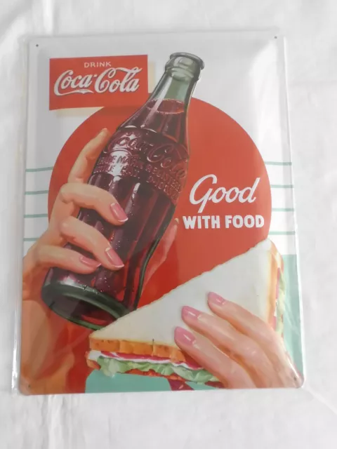 Blechschild  Coca Cola good with Food  40 x 30 cm  Neu und OVP  siehe Foto