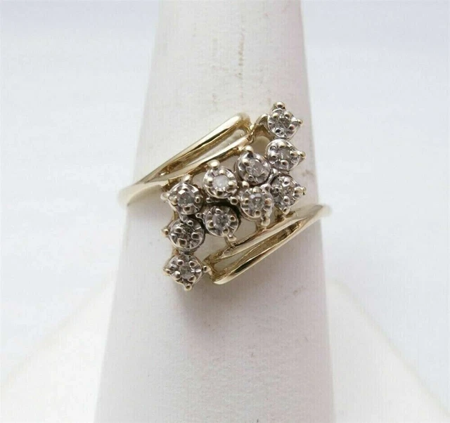 2.Ct Cut Round Lab Created Diamond Cluster Engagement Ring 14K Yello Gold Plated