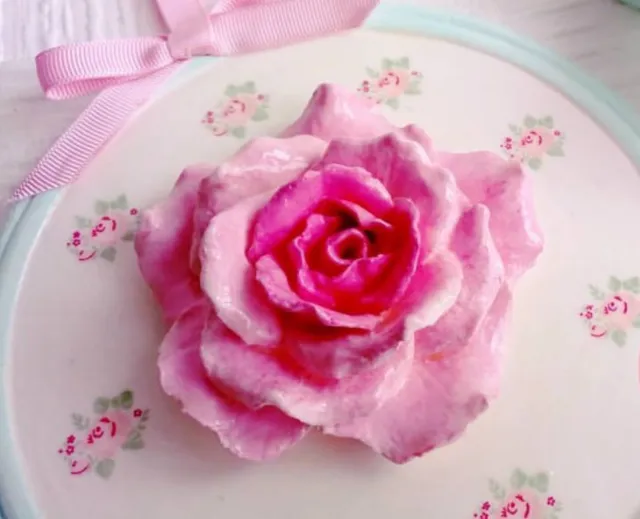 Moule Silicone Fleur 3D Rose 7,5cm pour Plâtre Savon Fimo WEPAM Résine Cire