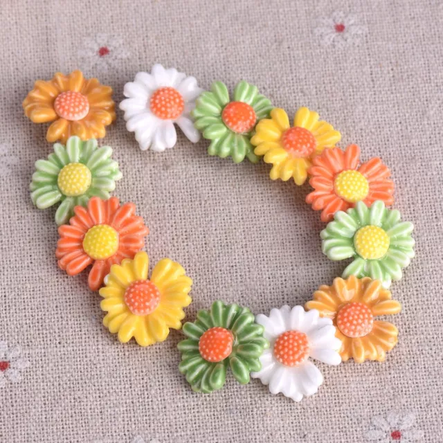 10stk Daisy Blume Form 18mm Keramik Lose Perlen Für die Schmuckherstellung