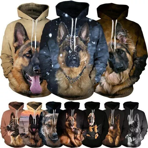 Fashion German Shepherd 3DPrint Hoodie Men Clothing Streetwear Pullover Harajuku