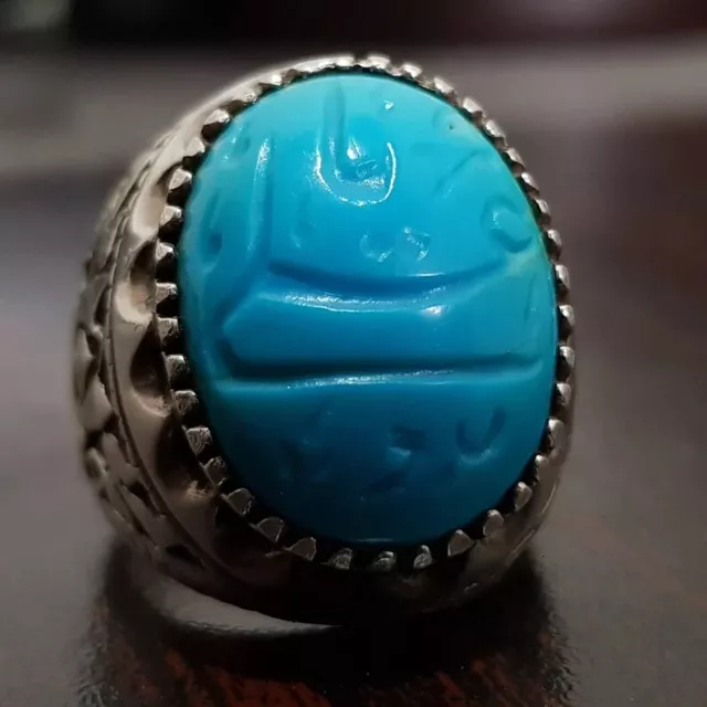 Very very old preserved Nishapuri Turquoise ring Feroza ring real feroza ring