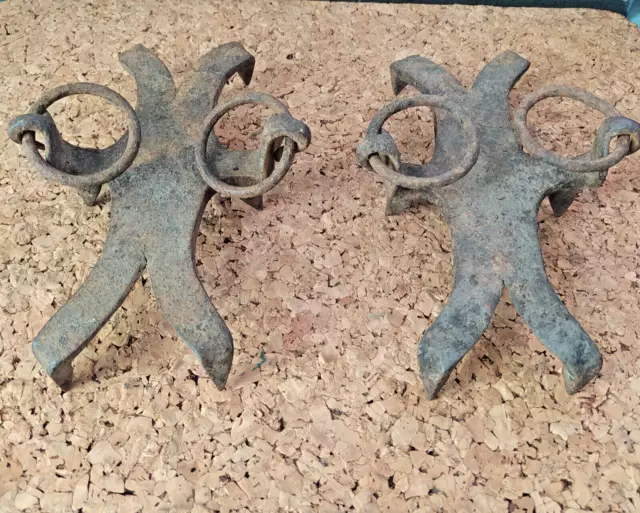 Antique Hand Wrought Forged Iron Ice Cleats Primitive Creepers