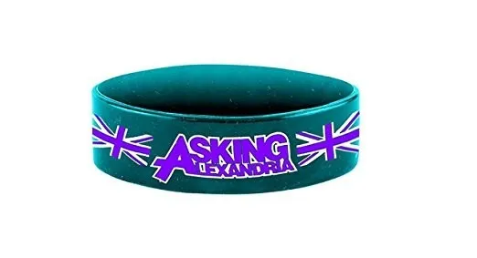 ASKING ALEXANDRIA UK logo rubber wristband NEW/OFFICIAL