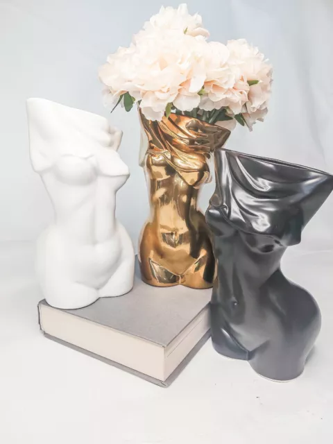 Large 20cm Luxury Body Vase Female Masterpiece Flowerpot Home Decor Craft Statue