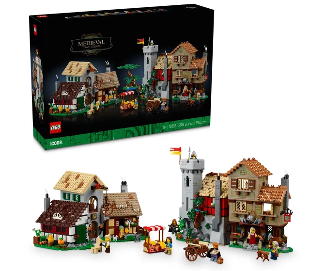 LEGO ICONS 10332 Medieval Town Square Market Village Buildings Set ...