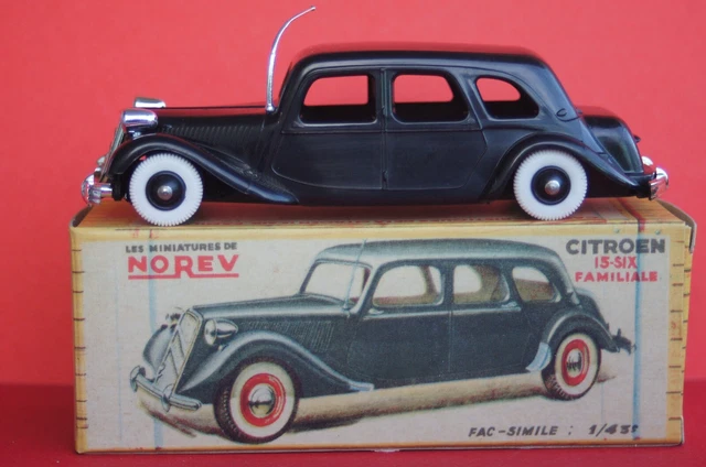 Voiture Miniature Norev Citroën 15-Six Familiale Police Noire - Échelle 1/43 - Occasion Vintage