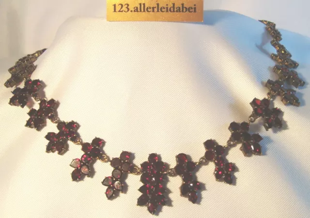 alte Granat Kette Collier Collierkette Halskette um 1900 Cranatcollier / MM 326 2