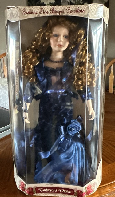 Collector's Choice bisque Porcelain Doll NIB Red Hair Blue eyes Gorgeous!!