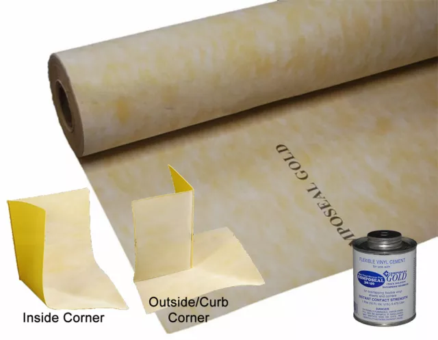 Composeal Gold Vinyl Shower Pan Liner Waterproofing Membrane Complete KIT