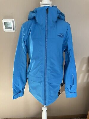 Mens The North Face Barr Lake Insulated Hooded Ski Snow Jacket - Lake Blue-Small