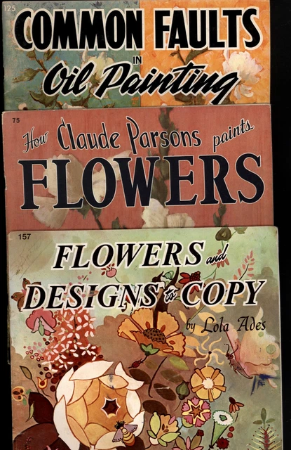 Lote de TRES * WALTER T. FOSTER de CLAUDE PARSON & LOLA ADES * Flores