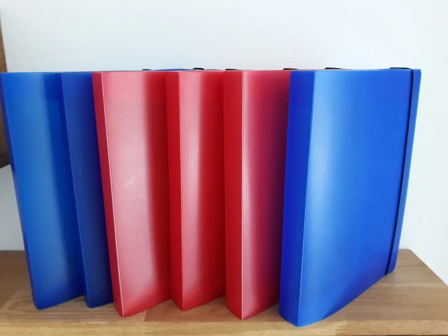 Heftbox DIN A5 Kunststoff Sammelbox 6 Stück rot / blau