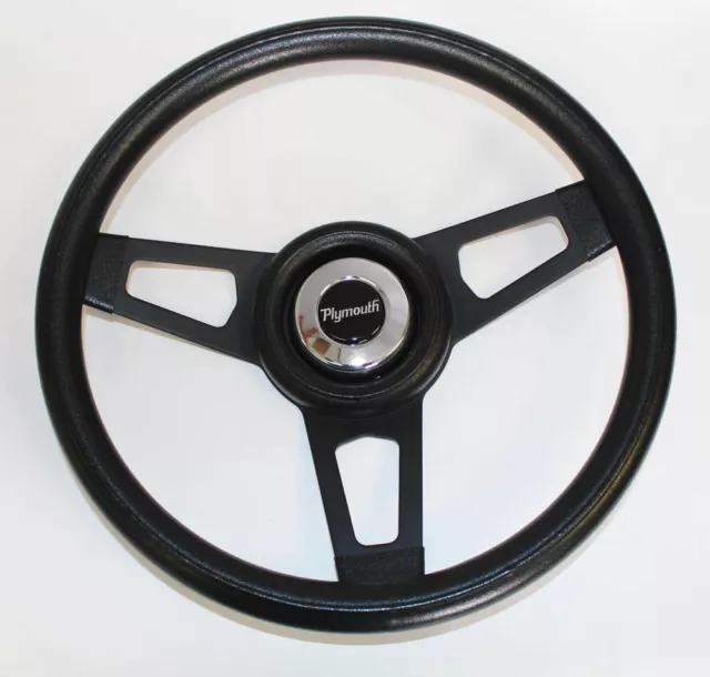 Fury Scamp Duster Cuda GTX Road Runner Black Steering wheel black spokes 13 3/4"