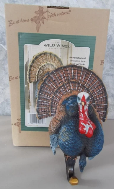2005 9" Wild Wings Wild Turkey Animal Hang Ups Decorative Wall Hook No Screws