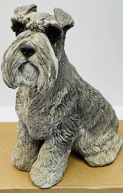 Schnauzer Dog Sandicast 5" Statue M152  Hand Crafted Hand Painted USA