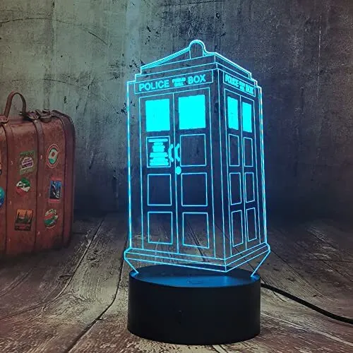 Call Box Tardis 3D Optical Led Night Light USB Touch Remote Control Lamp for