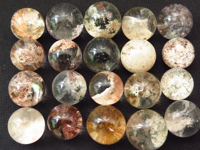 TOP!!! 20 NATURAL white ghost phantom QUARTZ CRYSTAL sphere ball HEALING A64