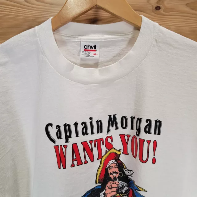 Vintage Captain Morgan T Shirt Men XL Wants You Spice Rum Promo 90s 2