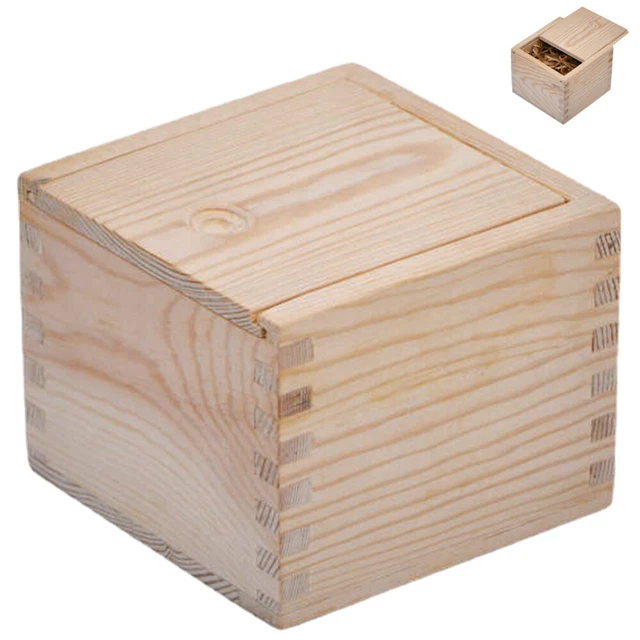 SUPERFINDINGS 6 Holzkisten Mit Schiebedeckel – 16,9x9,6x5 Cm, Unlackiert – Zur Aufbewahrung Von Schmuck & Kleinigkeiten