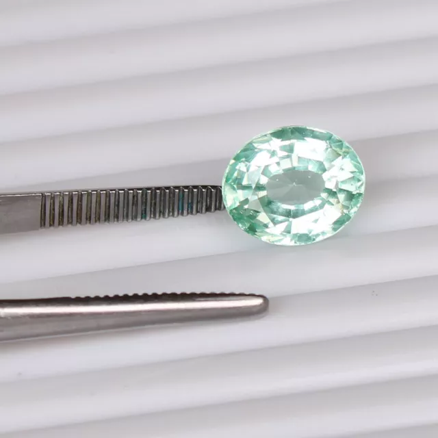 8.20 Ct. Paraiba Tourmaline Cuivre Roulement Vert Ovale Desseré Certifié Pierre