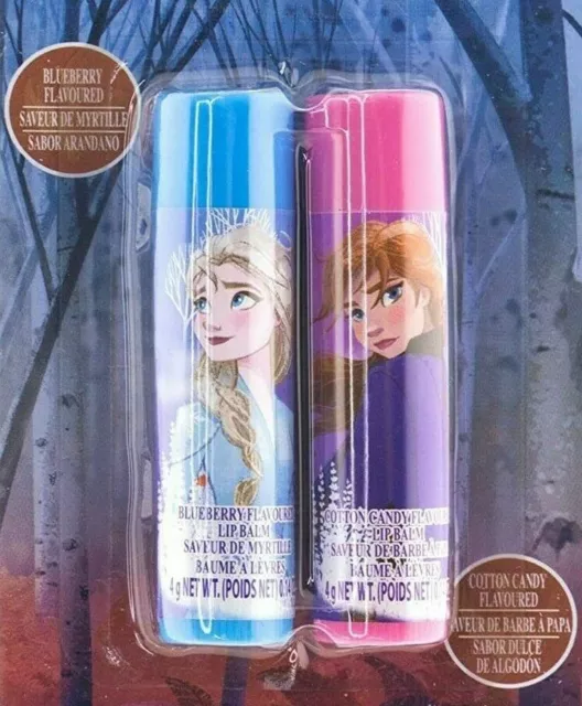 Disney Frozen Lip Balm Set of 2  Princess Blueberry & Cotton Candy FREE SHIPPING