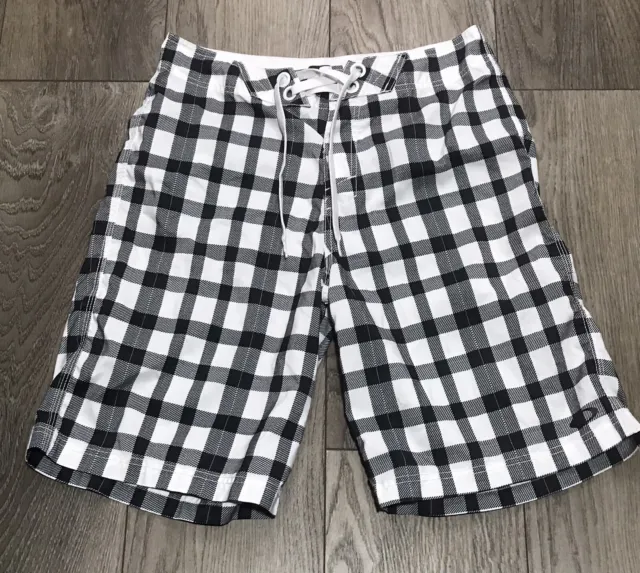 Oakley black & White Plaid swim shorts board shorts mens 32