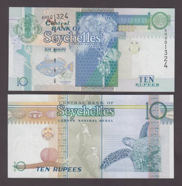 SEYCHELLES P.36c  10 RUPEES SIG ABEL  UNCIRCULATED  WE COMBINE  2001