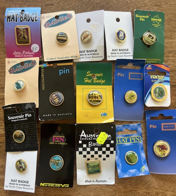 COLLECTION OF 16 Australian Hat Pins NSW & QLD Lithgow Casino Byron Bay