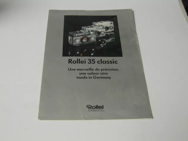 brochure sur ROLLEI 35 classic en français 1992 photographie