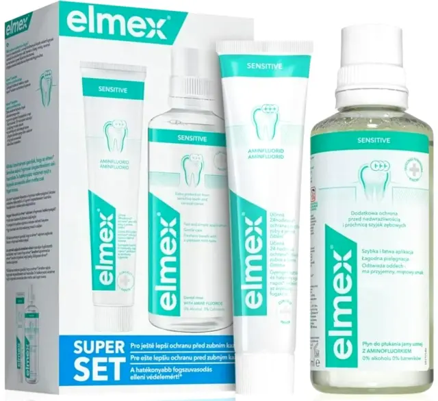 Elmex Sensitive Toothpaste 75ml and Sensitive Mouthwash 400ml