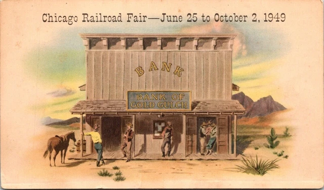 Chicago Railroad Fair Continental Illinois IL National Bank Postcard UNP VTG