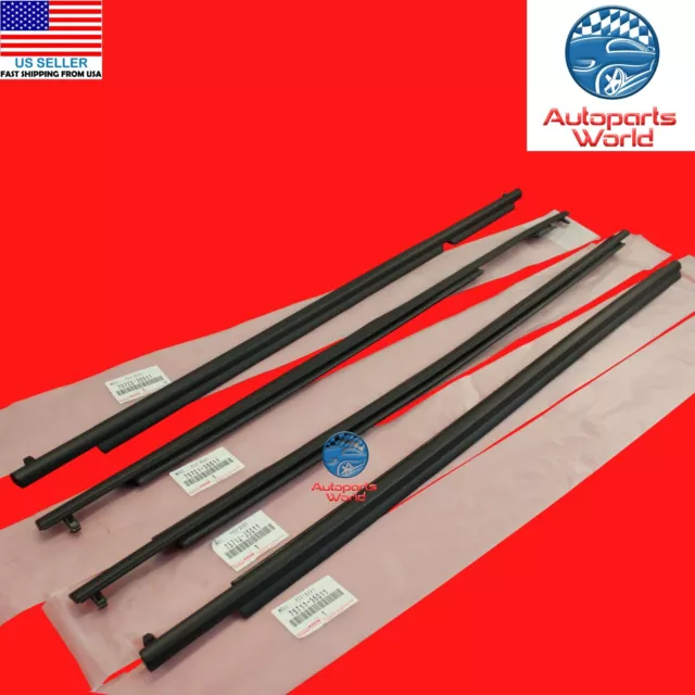 Genuine Oem Toyota 10-23 4Runner Black Front & Rear Door Belt Molding Set Of 4