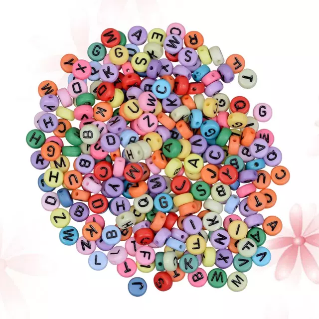 400 Mix Colour Alphabet Letter Beads 6.5mm Acrylic Jewellery Making Beads