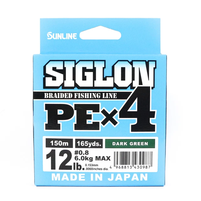 SUNLINE P.E LINE X4 Siglon 150M P.E 0.8 12LB Dark Green (0987) EUR 15 ...