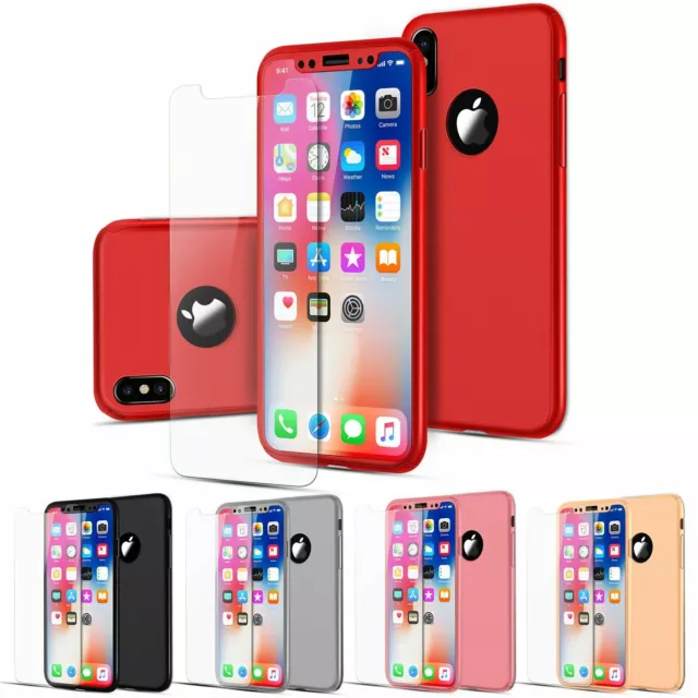 For iPhone X XS Max XR Luxury Ultra thin 9H Hard Tempered Glass Case Back Cover