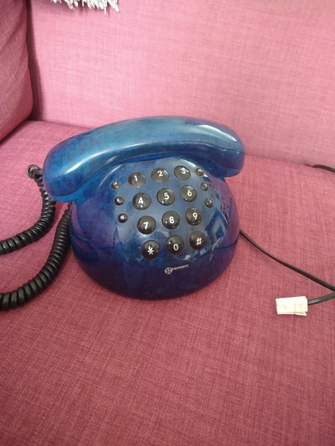 Vintage Geemarc Aloha Blue Dome Telephone, Landline