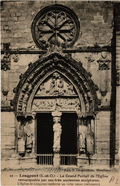 CPA AK LONGPONT - Le Grand Portail de l'Église (488937)