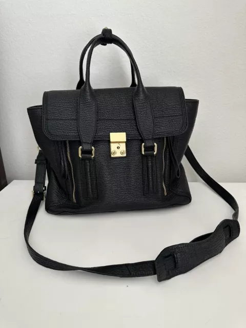 3.1 Philip Lim Large Pashli Satchel Black Leather