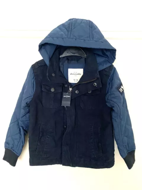Abercrombie A&F bambini ragazzo cappotto foderato blu navy età 5-6 anni CTRL £69 62007482 3