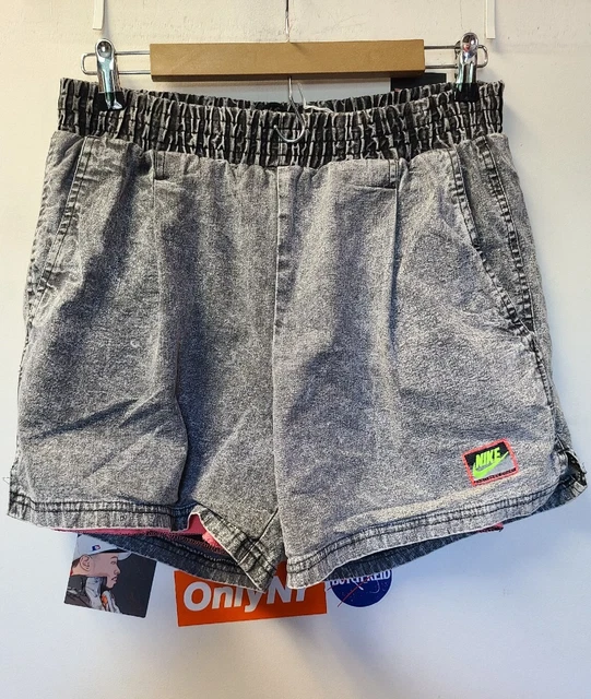Vtg 90s Nike Challenge Court Denim Shorts M Andre Agassi Tennis