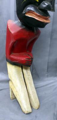 Old Vintage Black Man Hand Carved Wood Wooden Carving Ethnic Tribal Art Statue