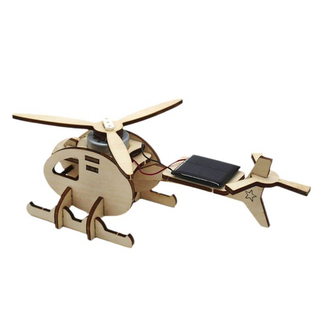 Kit de Jouet Solaire Mini Hélicoptère en Bois : HélioBil Kit de Jouet Solaire Mini Hélicoptère en Bois : HélioBil