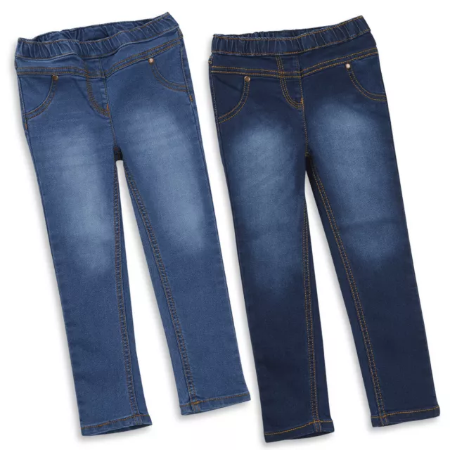 Infant Girls Childs Leggings Jeggings Pants Trousers Denim Style Faded MINIKIDZ